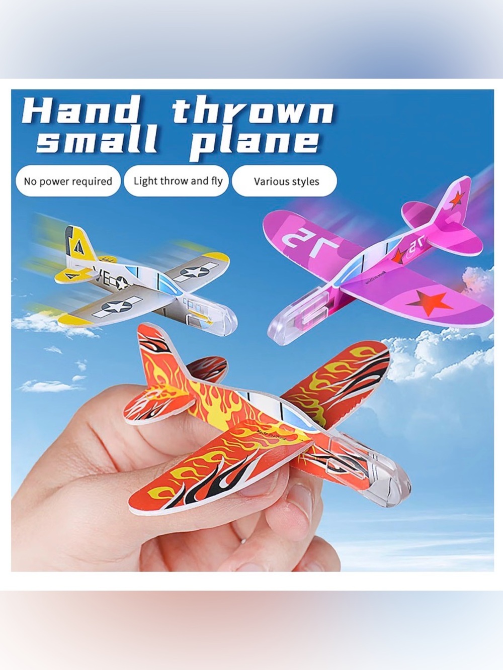 Hand-Thrown Foam Plane Gliders - Set of 15 Assorted Colors & Designs